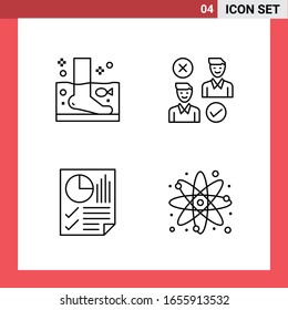 4 Icon Pack Line Style Outline Symbols on White Background. Simple Signs for general designing.