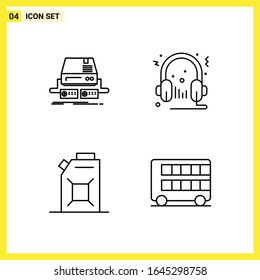 4 Icon Set. Simple Line Symbols. Outline Sign on White Background for Website Design Mobile Applications and Print Media.