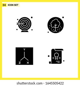 4 Icon Set. Simple Solid Symbols. Glyph Sign on White Background for Website Design Mobile Applications and Print Media.