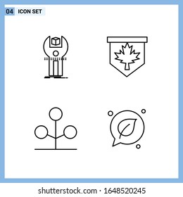  4 Iconos. Símbolos de esquema creativo de estilo de línea. Signo de icono de línea negra aislado en fondo blanco.