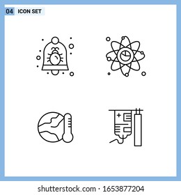  4 Iconos. Símbolos de esquema creativo de estilo de línea. Signo de icono de línea negra aislado en fondo blanco.