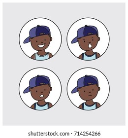 4 Icons Set Boy