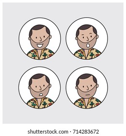4 Icons Set Man