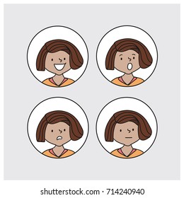 4 Icons Set Woman