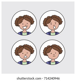 4 Icons Set Woman