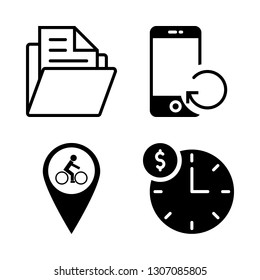 4 up icons with smartphone and folder in this set