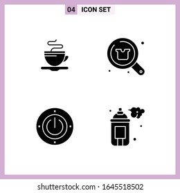 4 Icons in Solid Style. Glyph Symbols on White Background. Creative Vector Signs for Web mobile and Print.