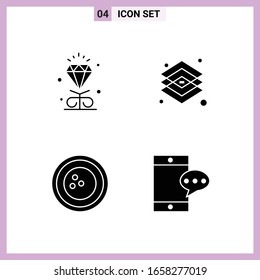 4 Icons in Solid Style. Glyph Symbols on White Background. Creative Vector Signs for Web mobile and Print.