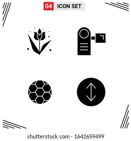 4 Icons Solid Style. Grid Based Creative Glyph Symbols for Website Design. Simple Solid Icon Signs Isolated on White Background. 4 Icon Set.