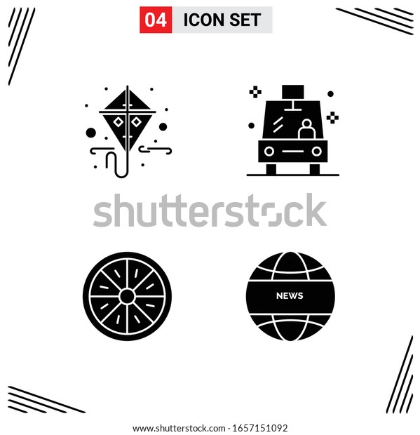 4 Icons Solid Style. Grid Based Creative Glyph\
Symbols for Website Design. Simple Solid Icon Signs Isolated on\
White Background. 4 Icon\
Set.