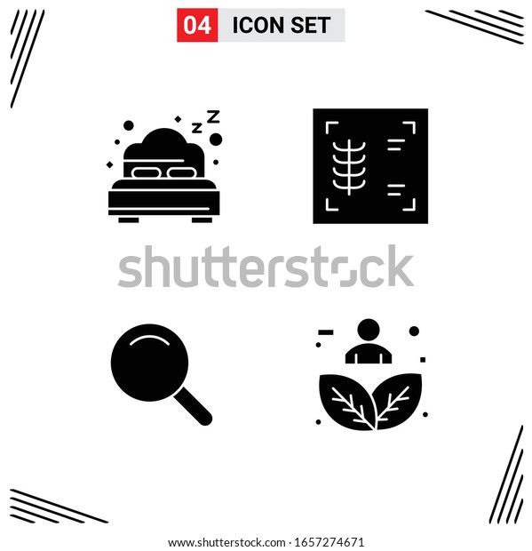 4 Icons Solid Style. Grid Based Creative Glyph\
Symbols for Website Design. Simple Solid Icon Signs Isolated on\
White Background. 4 Icon\
Set.