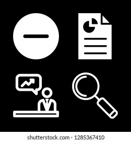 4 indicator icons with analytics and minus in this set
