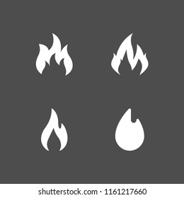4 inferno icons in vector set. flame and fire illustration for web and graphic design