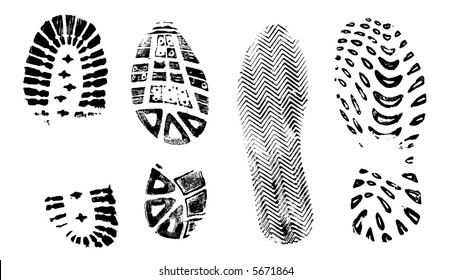 4 Isolated Bootprints Highly Detailed Vector Stock Vector (Royalty Free ...