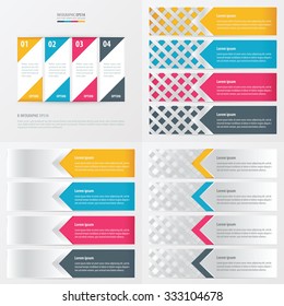 4 item  vector banner design yellow, blue, pink color