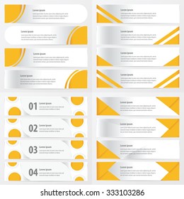 4 item yellow color design banner 