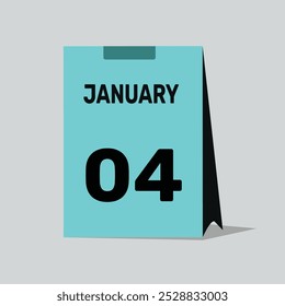 4 january calendar icon vector graphic design illustration background.