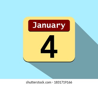 4 January - Vector art of an icon of a calendar