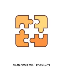 4 Jigsaw Puzzle Pieces vector concept colored icon or design element