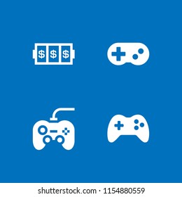 4 joystick icons in vector set. slots coincidence, gamepad controller, gamepad console and gamepad illustration for web and graphic design