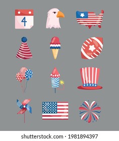 4 July american flag calendar firework
