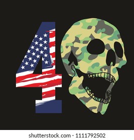 4 july American  flag graphic design vector art