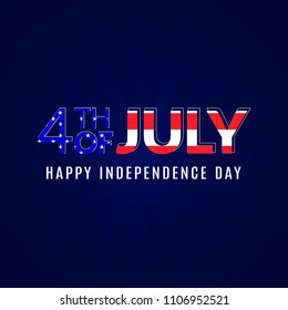 4 of July American independence day poster illustration