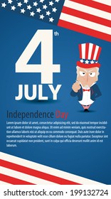 4 July american independence day design uncle sam