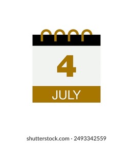 4 july calendar date icon vector eps