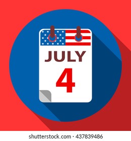 4 July calendar flat icon