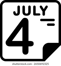 4 July Calendar Semi Solid minimalist Icon