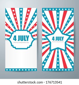 4 july card template design. Vector