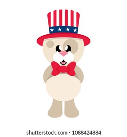4 july cartoon cute dog in hat