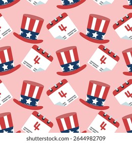 4 july Day seamless pattern background for packaging and decoration.