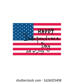 4 of July happy independence day of America vector greeting card. Independence day vector illustration