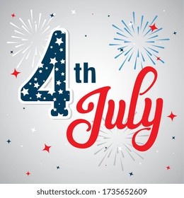 4 of july happy independence day with decoration vector illustration design