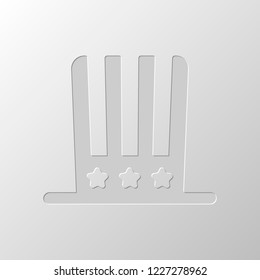 4 july, independence day. hat icon. Paper design. Cutted symbol. Pitted style