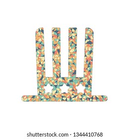 4 july, independence day. hat icon. Colored mosaic with polygons