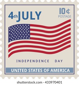 4 july independence day postage flag america usa holiday 