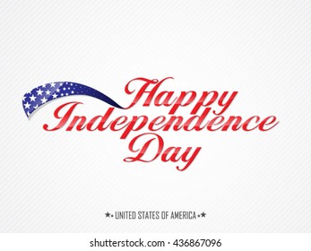 4 July independence day vector illustration typography with background, typography, flag. 