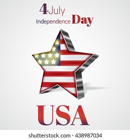 4 july independence day. Vector illustration.