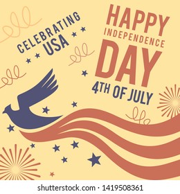 4 July independence USA vector