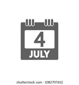 4 july on calendar icon vector. Symbol for your web site design, logo, app, UI. Vector illustration, EPS