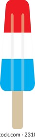 4 of July popsicle flat icon vector illustration.