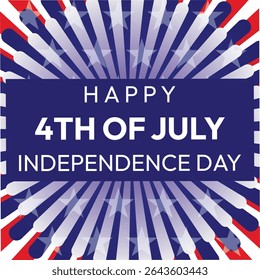 4 July Sale poster template. USA Independence Day celebration, 4th of July. Promotional advertising banner template for Brochures, Poster or Banner.