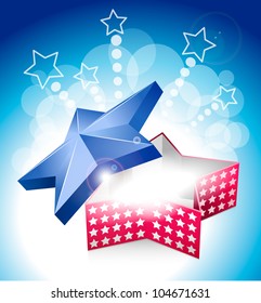4 july star box with stripe and stars