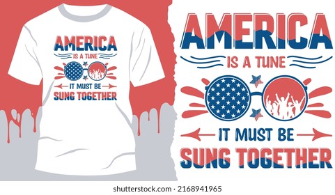 4 July T-Shirt Design vector