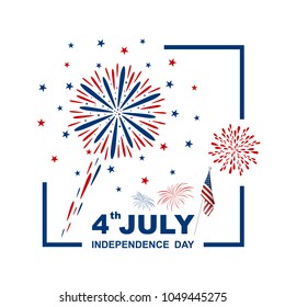 4 july USA independence day design on white background vector illustration