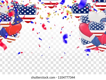 4 of July USA Independence Day. Abstract holiday celebration vector white background