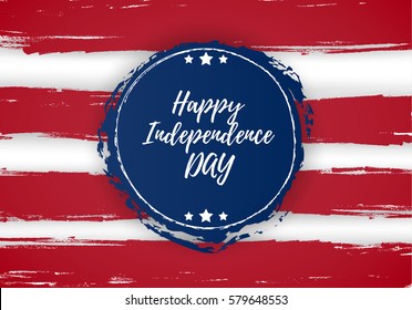 4 of July USA Independence Day greeting card. National flag card design